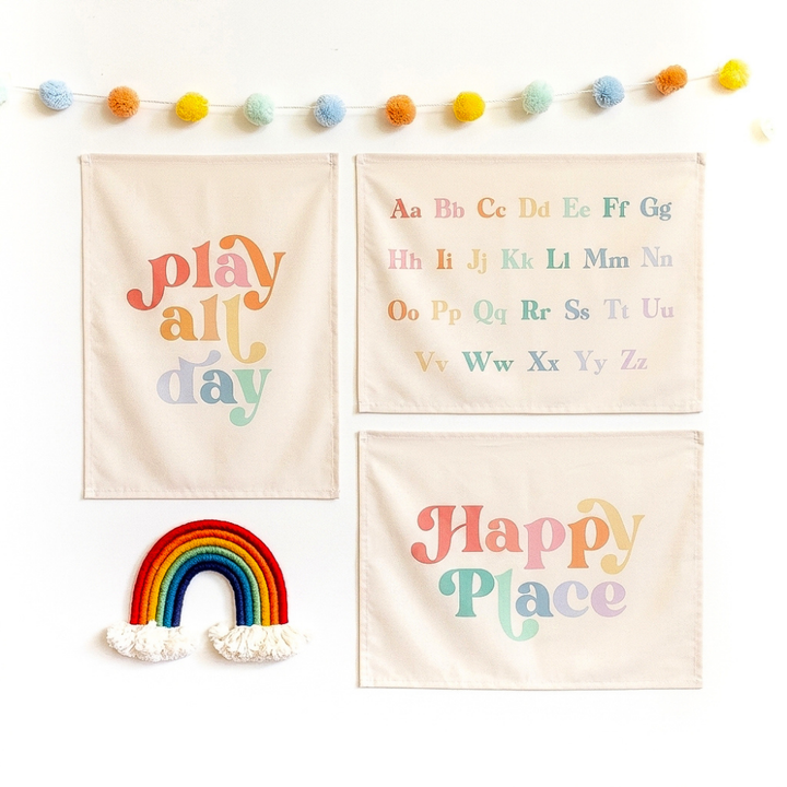 Playroom Banner Bundle {Rainbow, Vertical Play All Day}