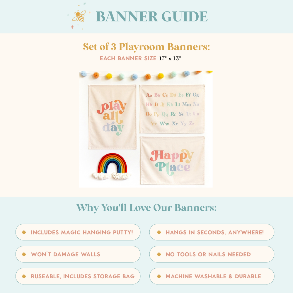 Playroom Banner Bundle {Rainbow, Vertical Play All Day}