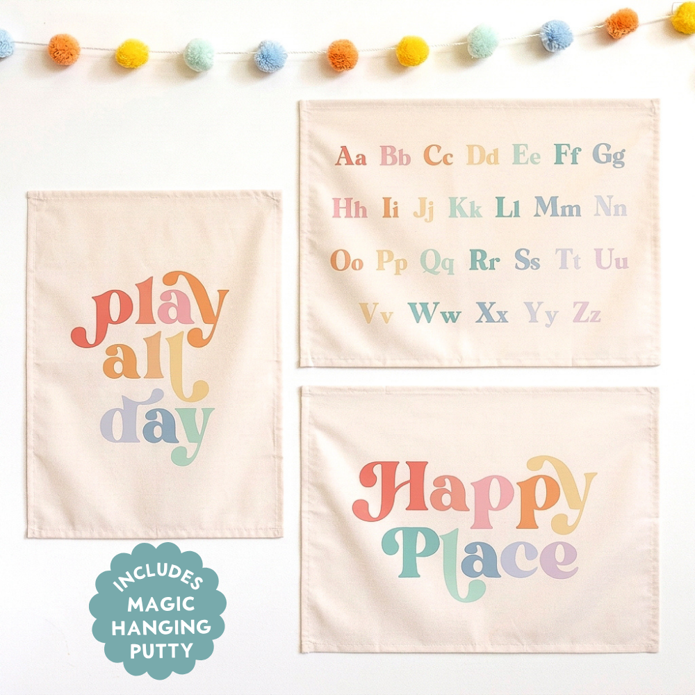 Playroom Banner Bundle {Rainbow, Vertical Play All Day}