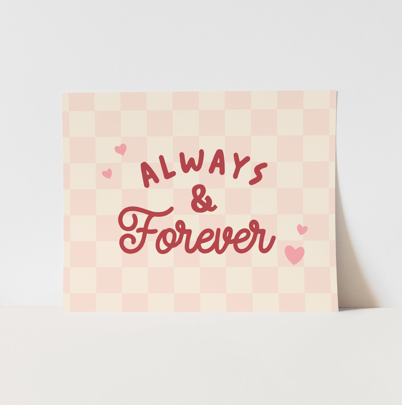 Art Print: {Pink Check} Always and Forever