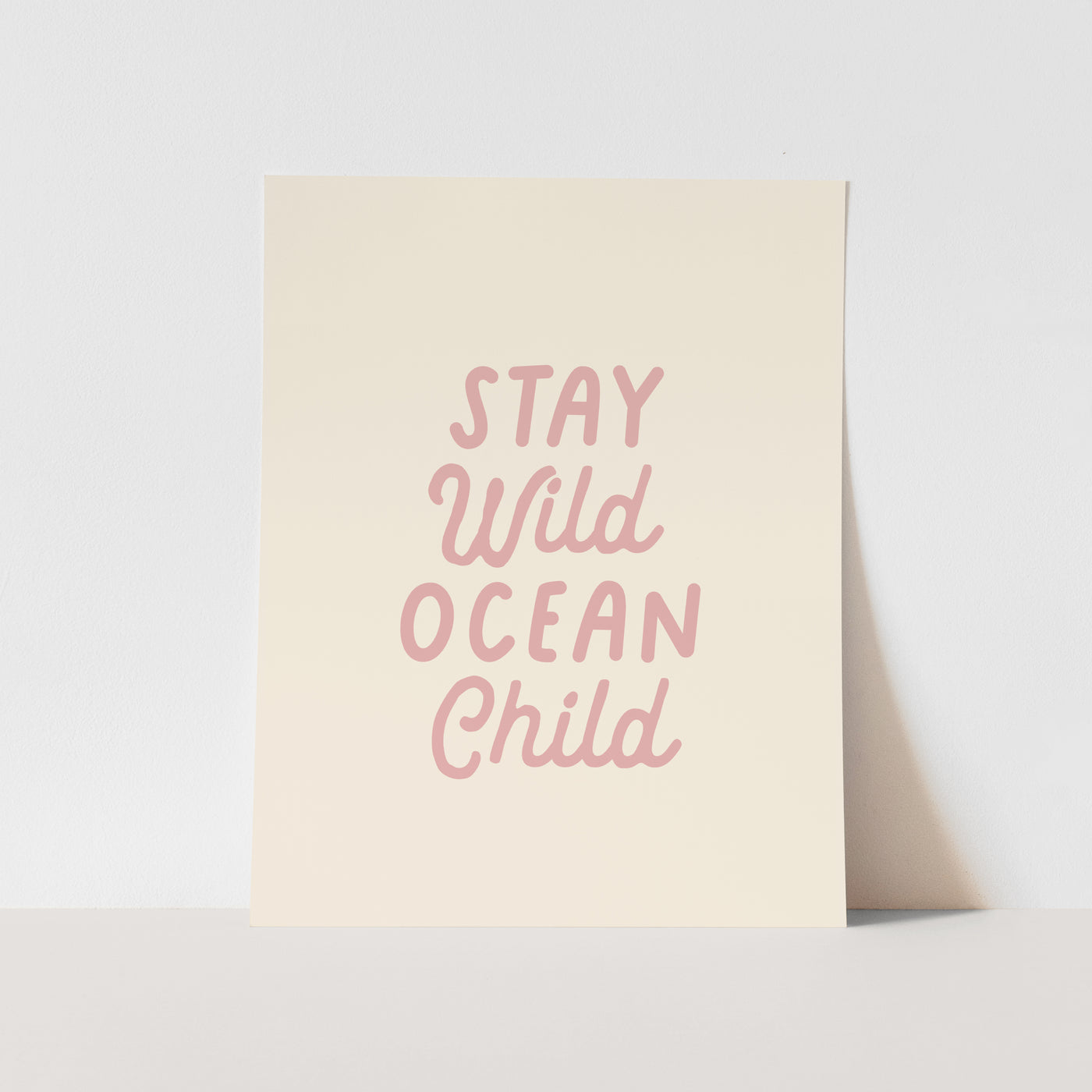 {Palm Pink} Stay Wild Ocean Child Art Print