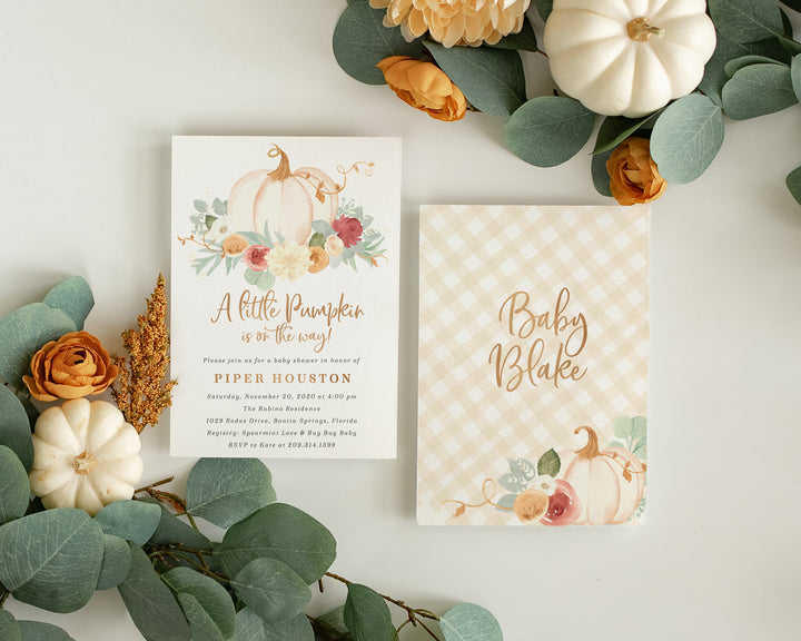 Pink Pumpkin Baby Shower Invitation