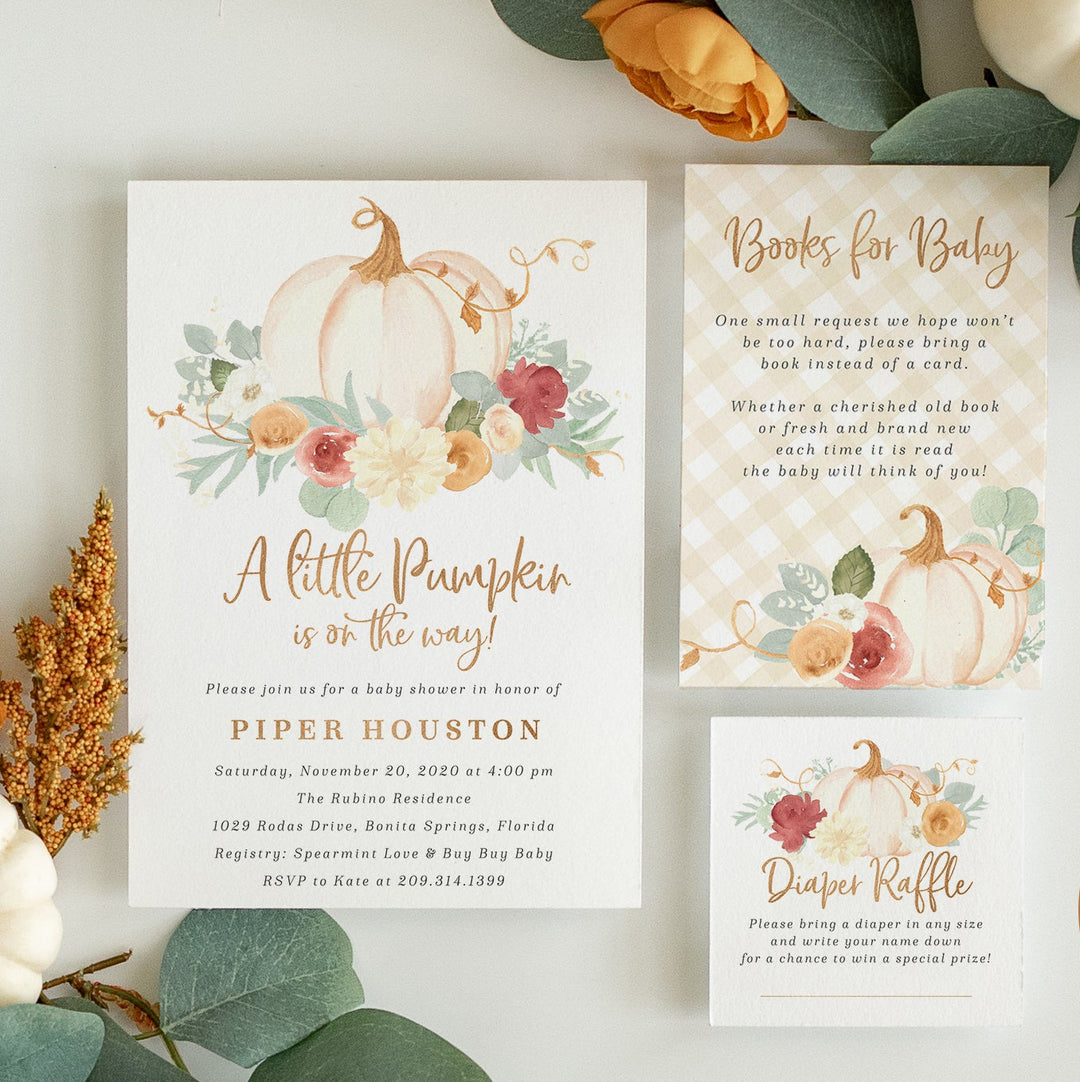 Pink Pumpkin Baby Shower Invitation