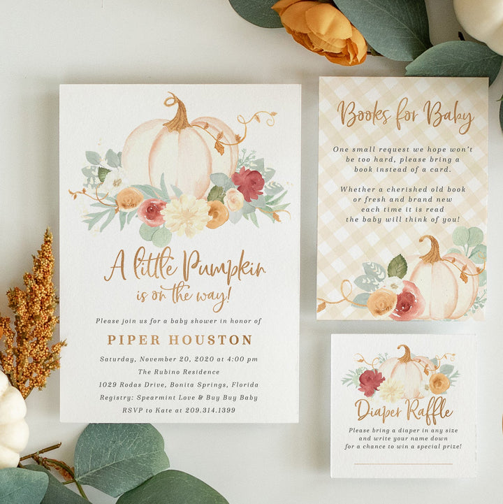 Pink Pumpkin Baby Shower Invitation