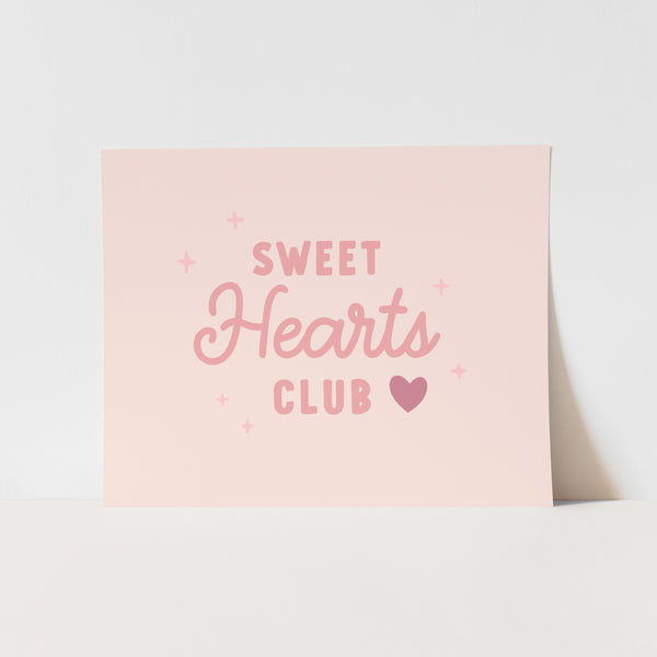 {Pink} Sweet Hearts Club Art Print
