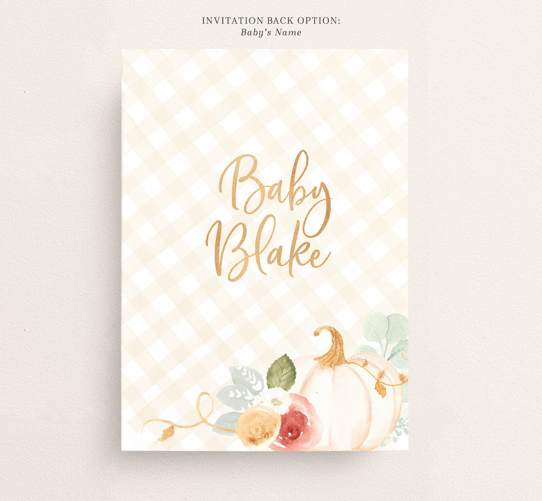 Pink Pumpkin Baby Shower Invitation