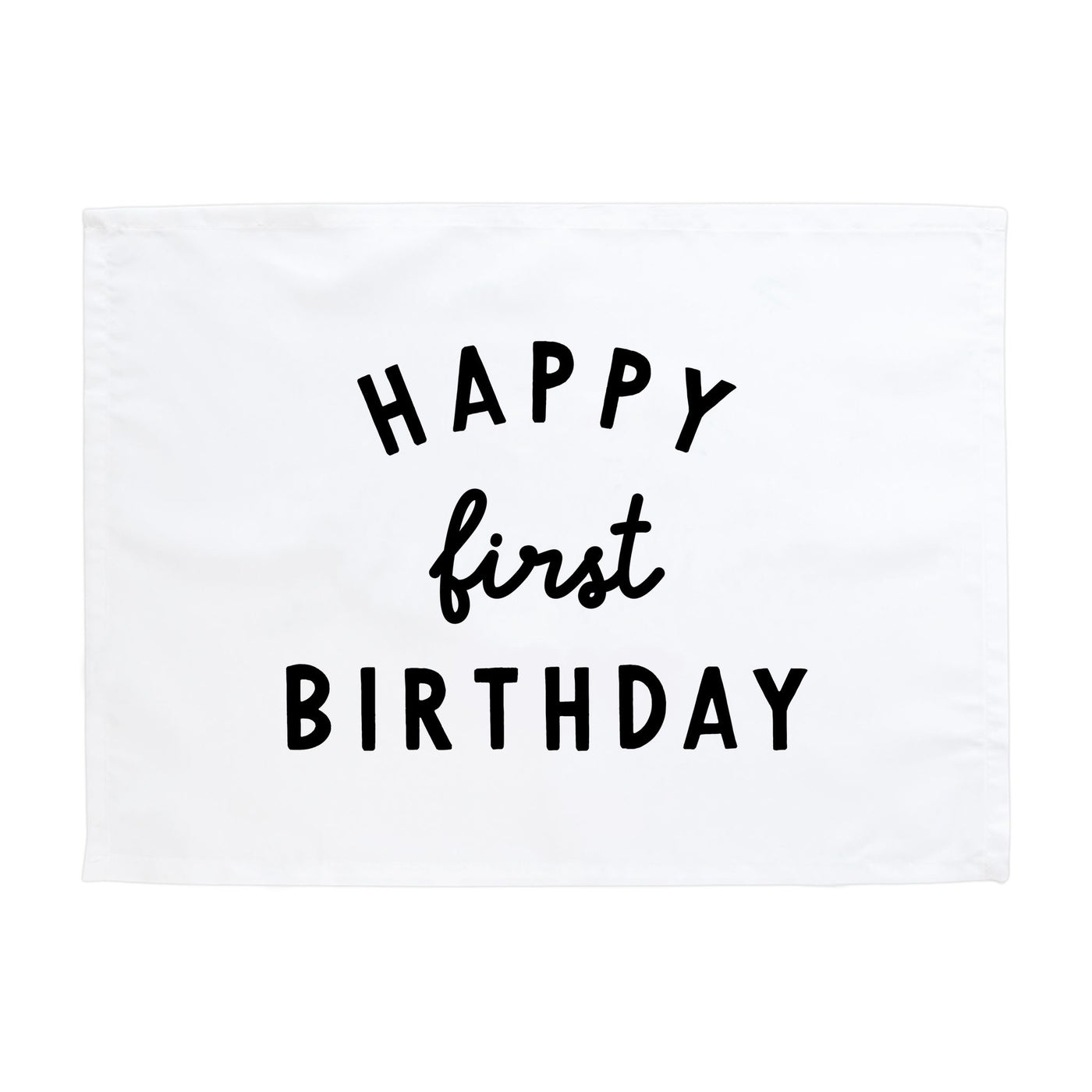 {Black} Happy First Birthday Banner