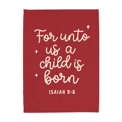 {Red} For Unto us a Child is Born Banner