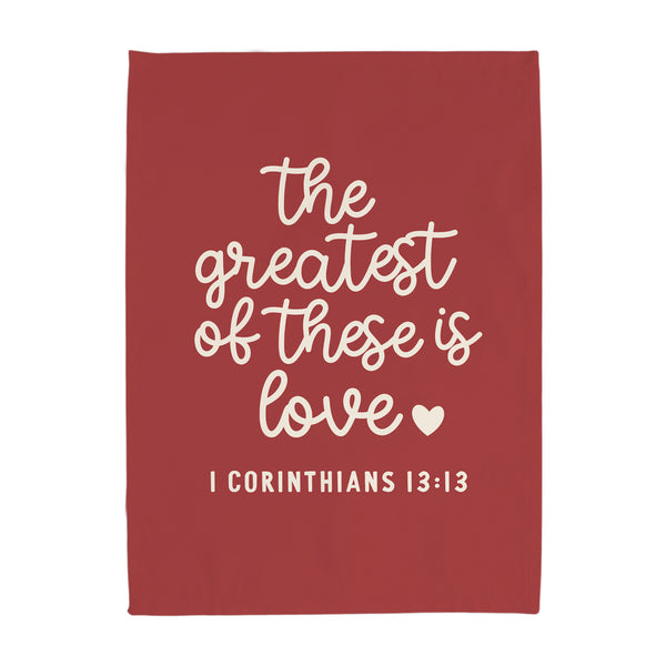 {Red} The Greatest of These is Love Banner