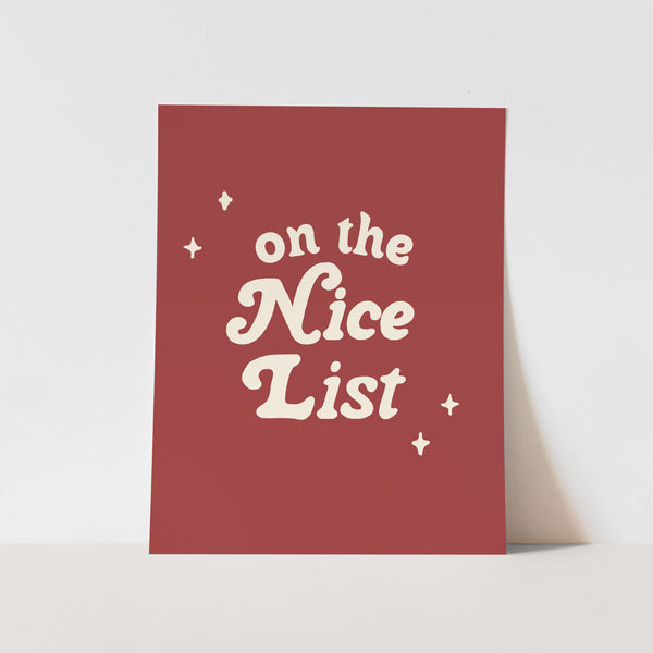 {Vintage Red} On The Nice List Art Print