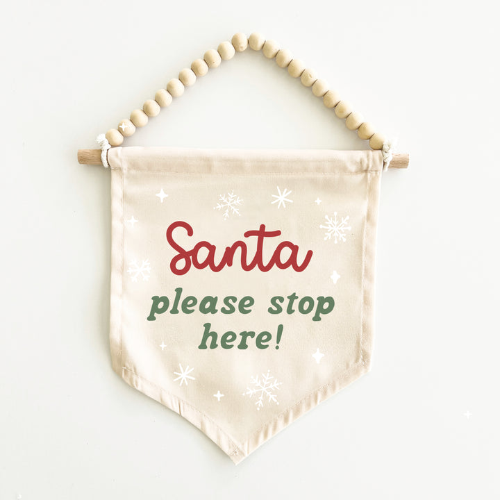 PRE-ORDER: Santa Please Stop Here Hang Sign