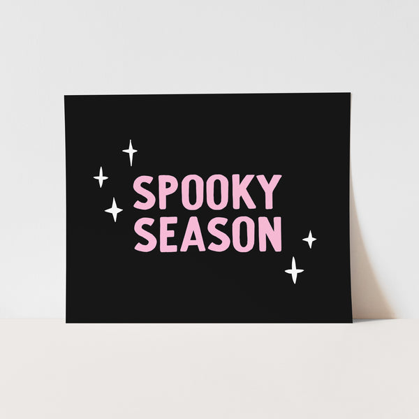 {Black & Hot Pink} Spooky Season Art Print