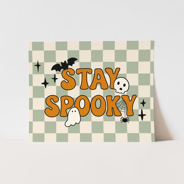 {Orange & Green} Stay Spooky Art Print