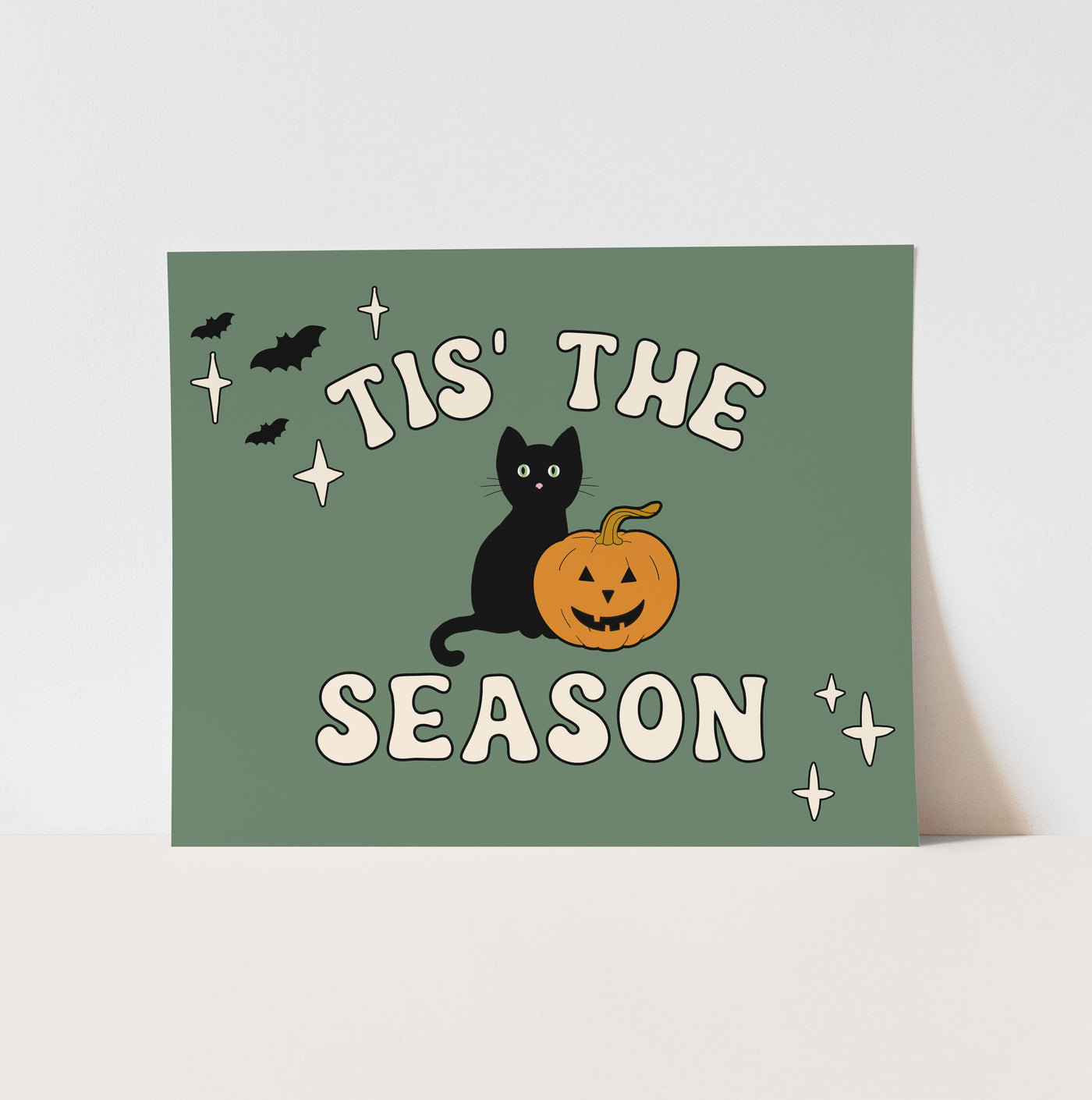 Art Print: {Green} Halloween Tis' The Season