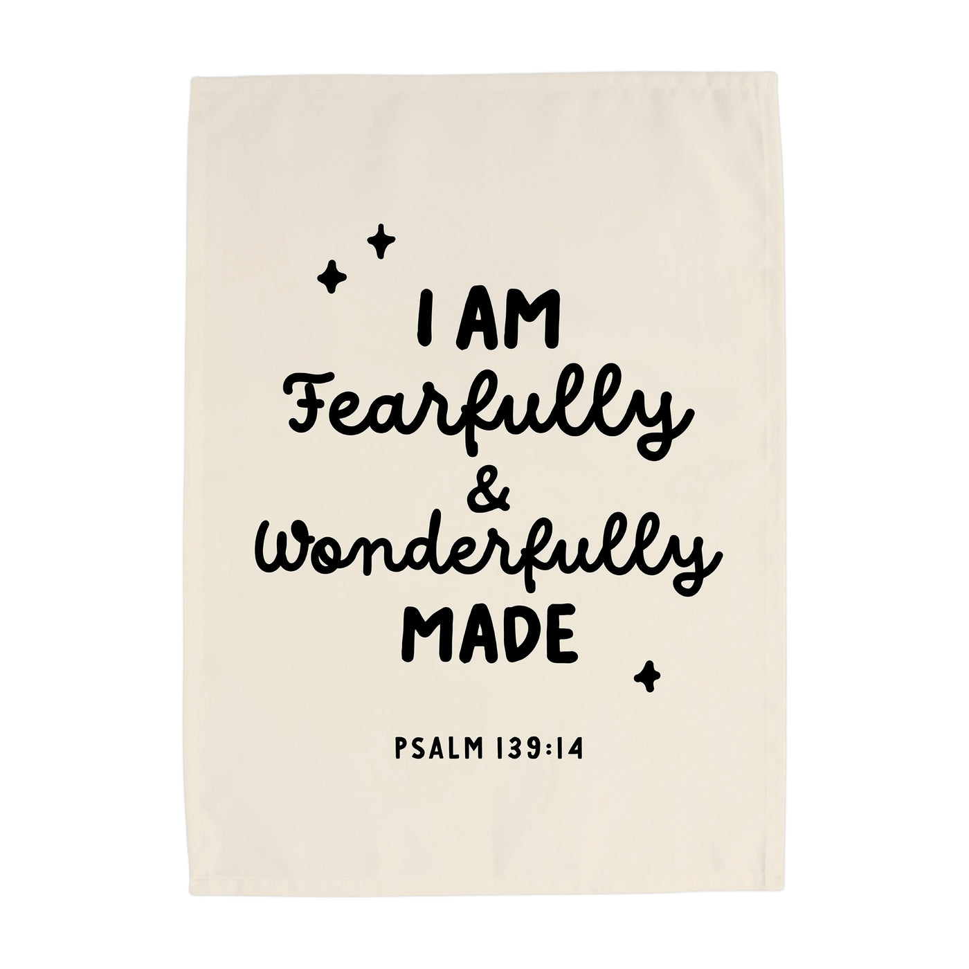 {Natural & Black, Vertical} Fearfully & Wonderfully Made Banner