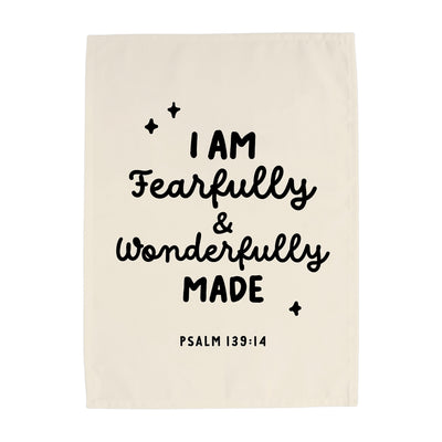 {Natural & Black, Vertical} Fearfully & Wonderfully Made Banner