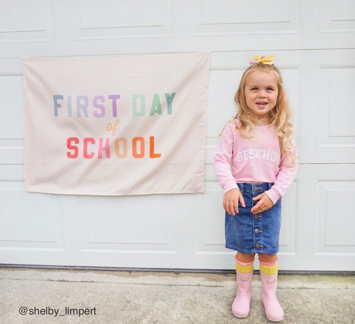 {Rainbow} First Day of School Banner