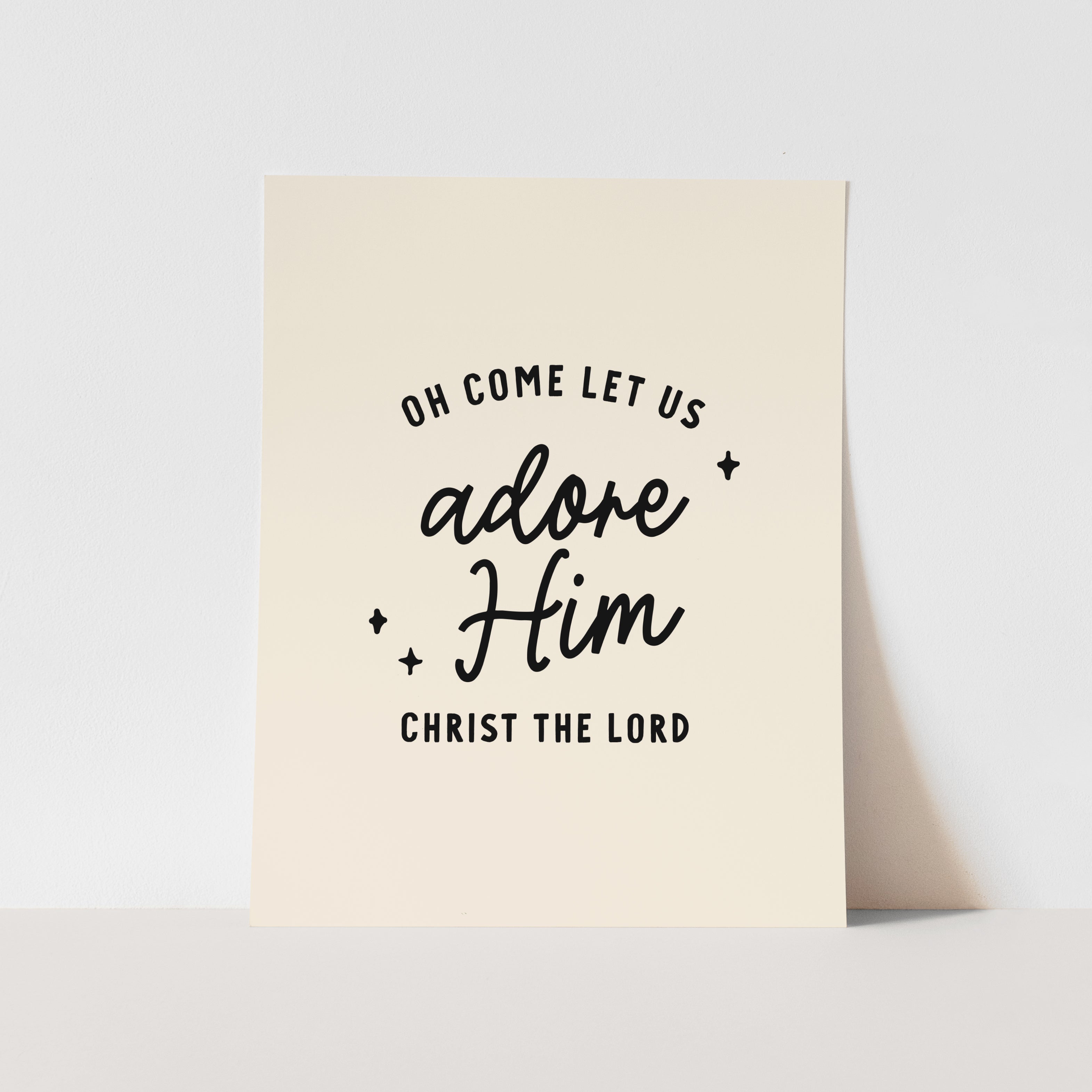 Art Print: Neutral Oh Come Let us Adore Him – Hunny Prints®