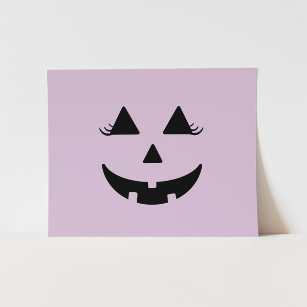 {Purple} Pumpkin Face Art Print