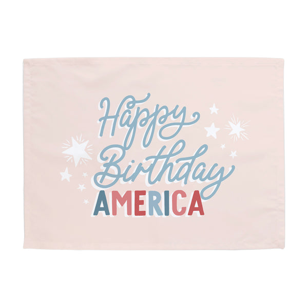 {Pink} Happy Birthday America Banner
