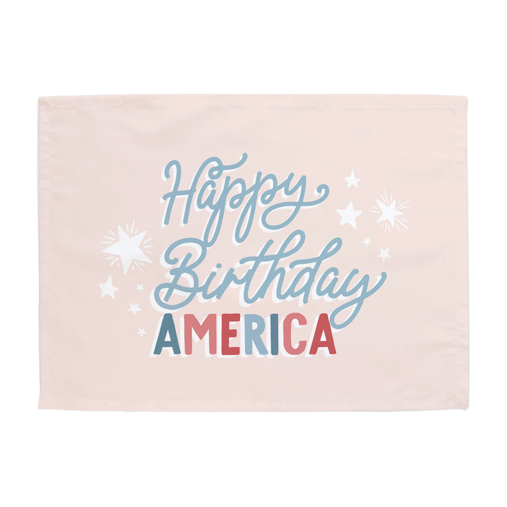 {Pink} Happy Birthday America Banner