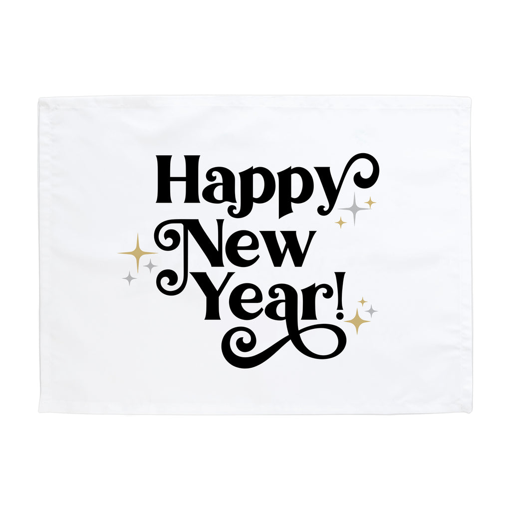 LeeSky Black Glitter Happy New Year Banner & Garland - 2025 Party Decor, Wall Hanging 9 thumbnail image
