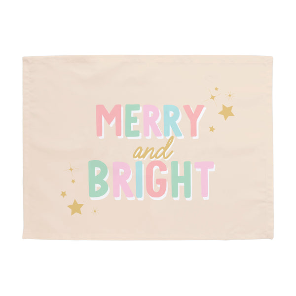 {Pink + Blue} Merry & Bright Banner